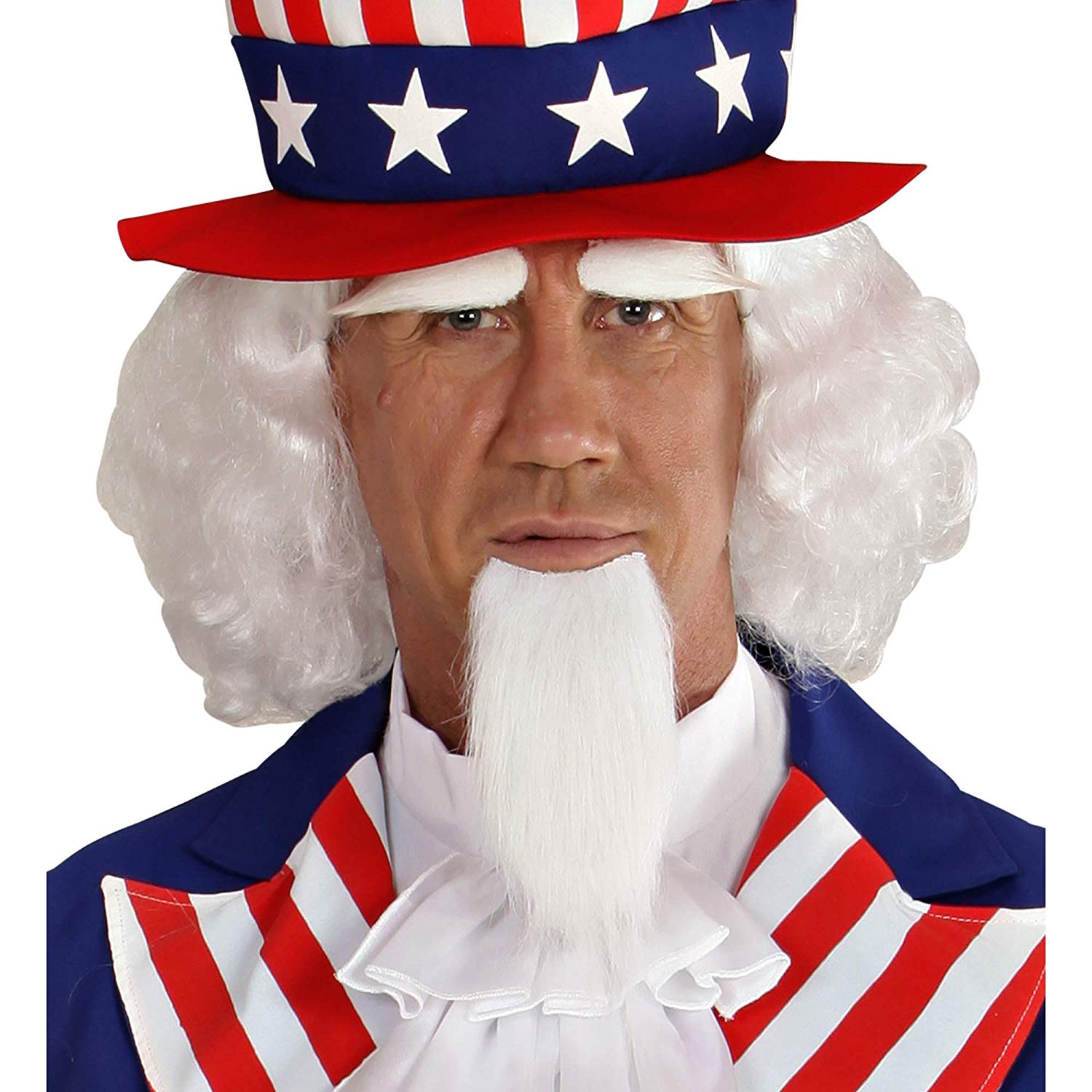 Widmann 06750 Uncle Sam Wig with Beard and Eyebrows ? White