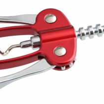 Fackelmann Corkscrew Grandcru Zinc Plated, Metal, Red/Silver, 17 x 11.7 x 4 cm