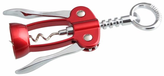 Fackelmann Corkscrew Grandcru Zinc Plated, Metal, Red/Silver, 17 x 11.7 x 4 cm
