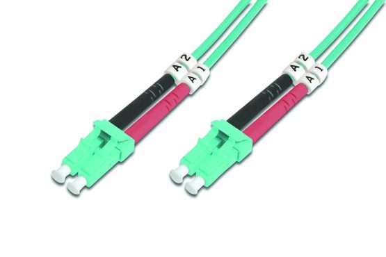 DIGITUS FO patch cable OM3-7 m LC to LC fiber optic cable - LSZH - Duplex Multimode 50/125µ - 10 GBit/s - Turquoise