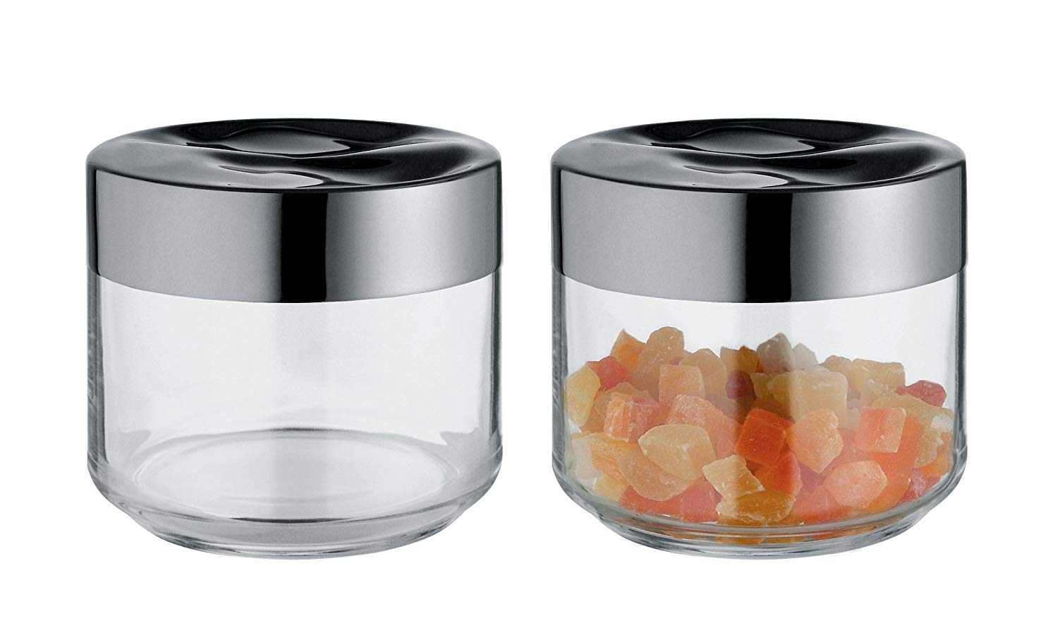 Alessi Julieta LC07 - Design Hermetic Kitchen Jar, Glass Body with Stainless Steel 18/10 Lid, 50 cl, Grey, 0.5 l - Image 2