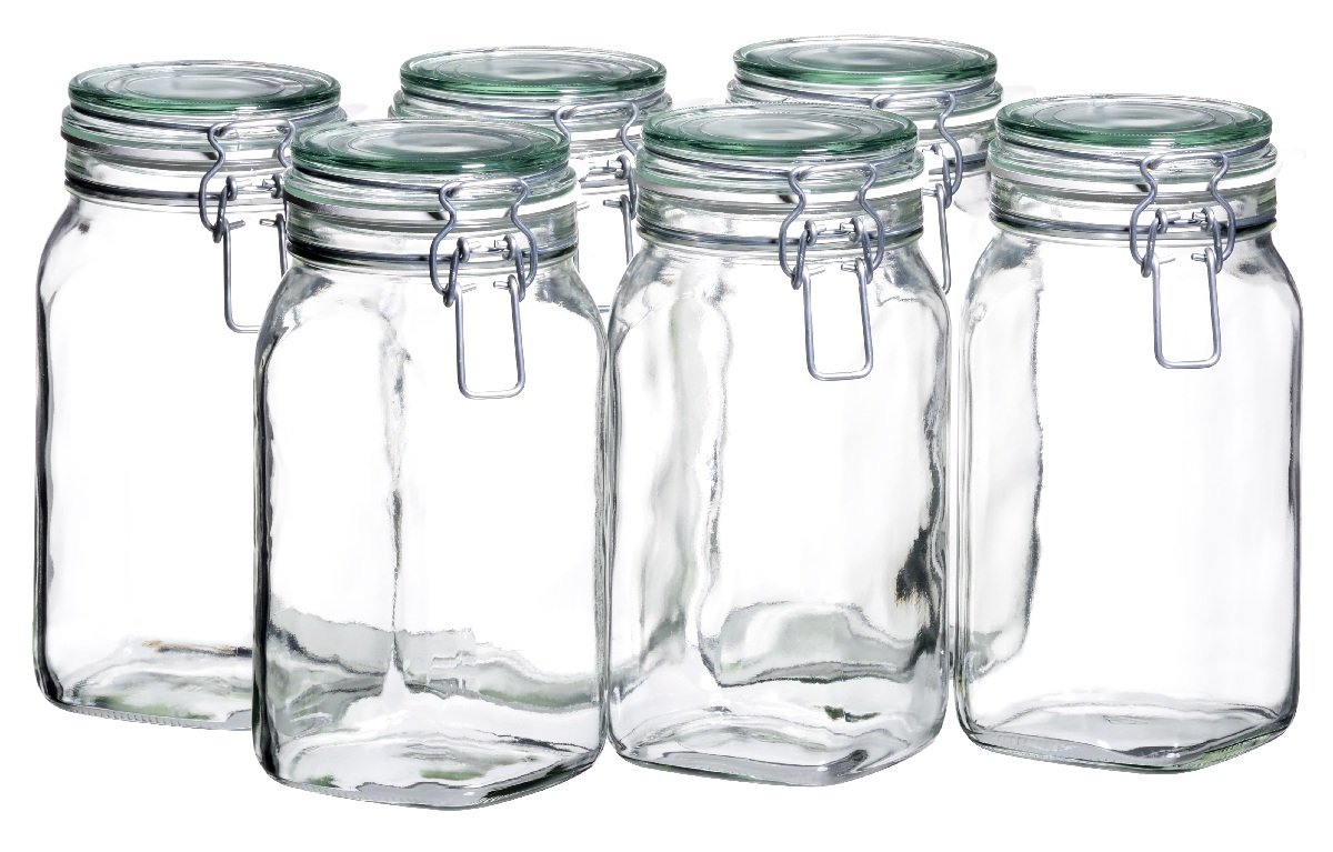 Mäser Gothika 1.45 Litre Clip-Top Glass Jars, Set of 6