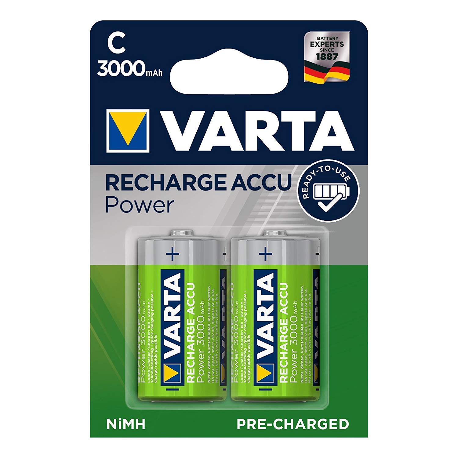 VARTA Blister 2 Batteries Rechargeable Batteries NiMH Baby HR14, 2 Units - Image 2