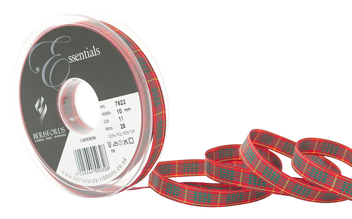 Berisfords Polyester Tartan, Cameron, 10.4 x 10.4 x 1.6 cm