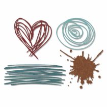 Sizzix Thinlits Die Set 660222, Scribbles & Splat by Tim Holtz, Pack of 4