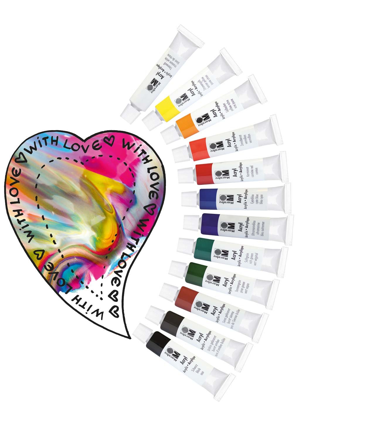 Marabu Acrylic Paint, Multi, 12ml, Multicolor, 144 ml (Pack of 1) - Image 2