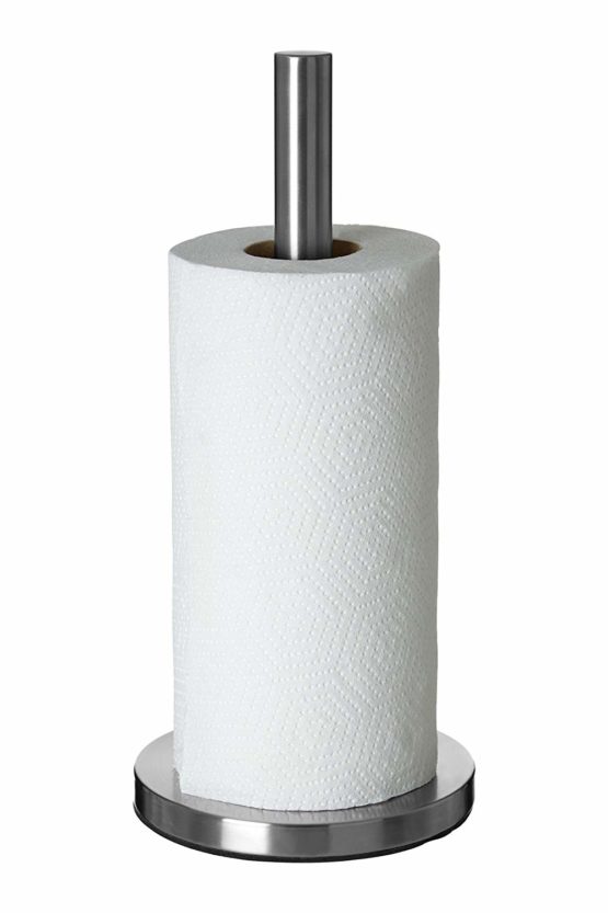 Premier Housewares 511187 Brushed Sleek Kitchen Roll Holder Free Standing Vertical Paper Towel Stand Stainless Steel With Base 33 x 15 x 15 , Silver - Image 4