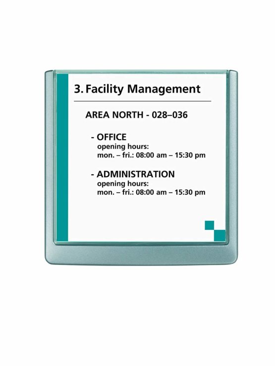 Durable Click Information Sign 149 x 148.5 mm Graphite | Door and Wall Sign | Includes Fittings | Ideal for Offices, Hotels, Public Buildings, etc. - Image 4