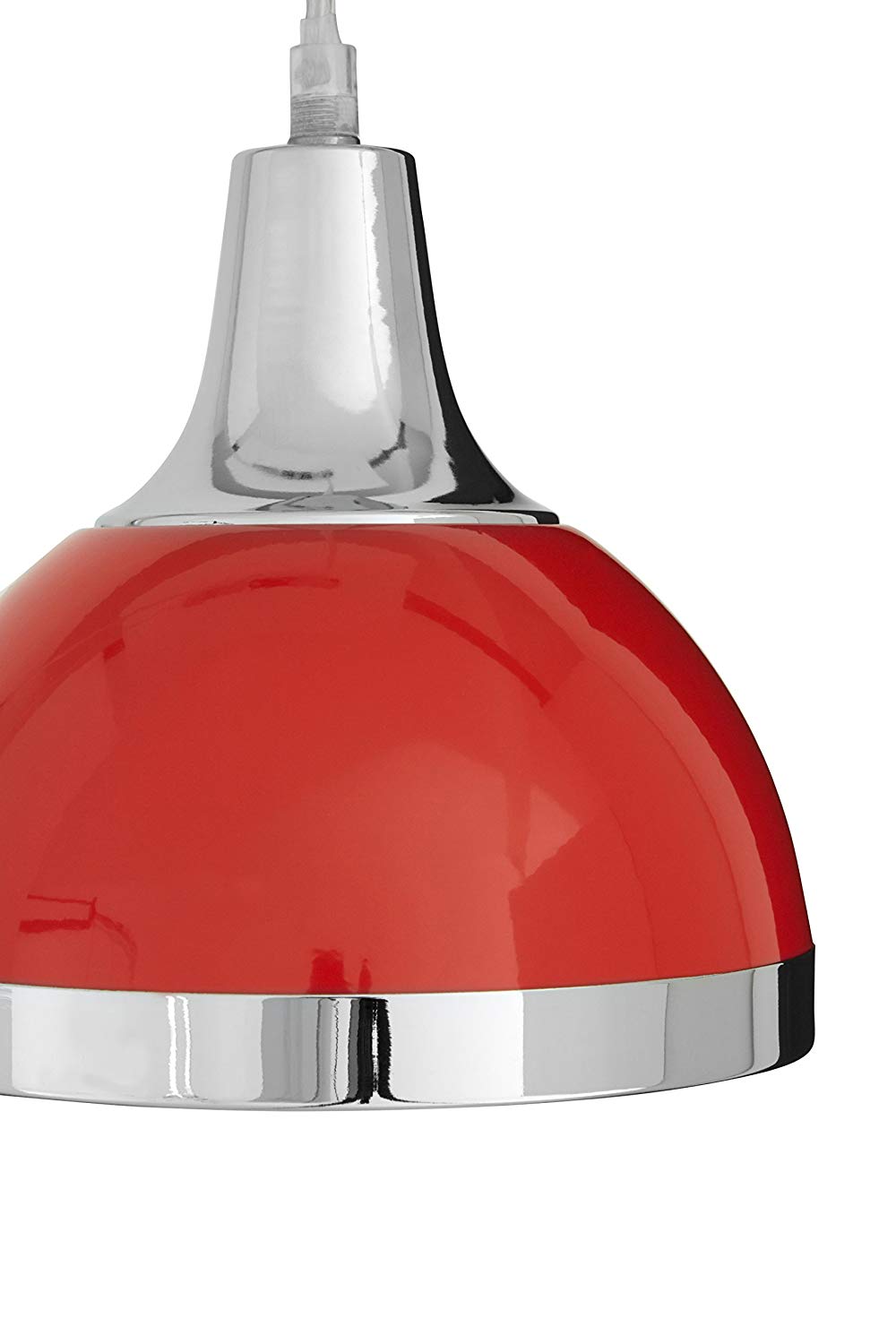 Premier Housewares E27 Edison Screw 40 W 3 Ceiling Light Shade Ceiling Lights Red Pendant Lighting Ceiling Pen - Image 3