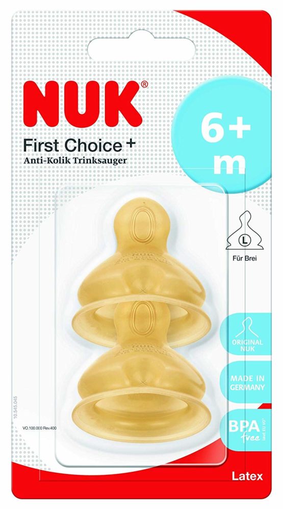 Nuk First Choice+ Silicone Teat 6 - 18 Months Fori Misura L Beige