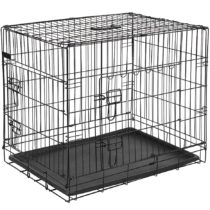 Kerbl Straight Front Dog Cage Collapsible 2 Doors, 76 x 54 x 64 cm, Black