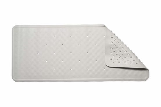 Croydex AG182622 Hygiene 'N' Clean Anti-Bacterial Slip-Resistant Large Natural Rubber Suction Long Bath Mat, 37 x 90 cm, White - Image 2