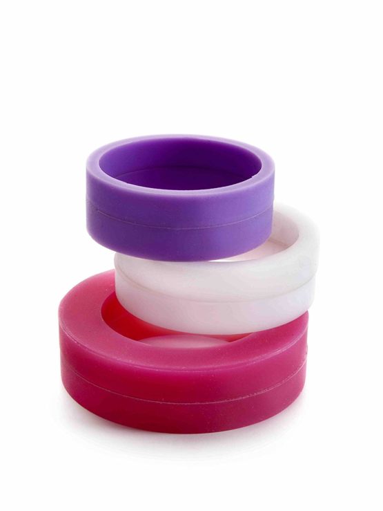 IBILI Levelling Rings Set 3/5/10 mm of Silicone, White/Red/Purple, 20 x 8 x 3 cm - Image 2