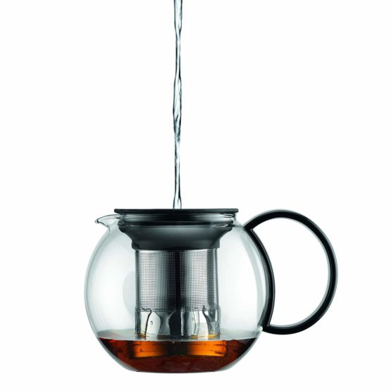 Bodum 1812-01 ASSAM Tea Maker (French Press System, Permanent Stainless Steel Filter, 0.5 L/17 oz) - Black/Transparent - Image 3