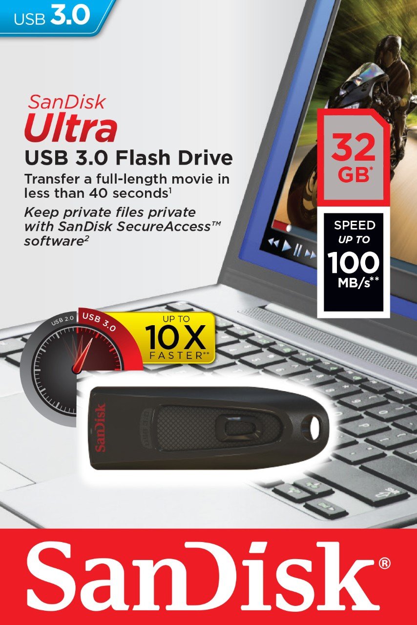 SanDisk Ultra 32 GB USB Flash Drive USB 3.0 Up to 130 MB/s Read, Black - Image 4