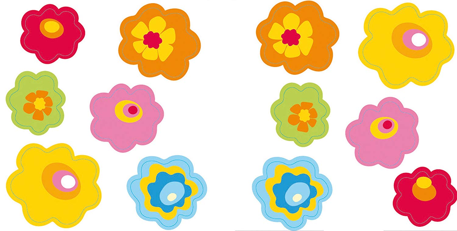 PLAGE 152009 Sticker XXS - Flowers, 2 Sheets, 11 x 10,5 cm, Multicolor