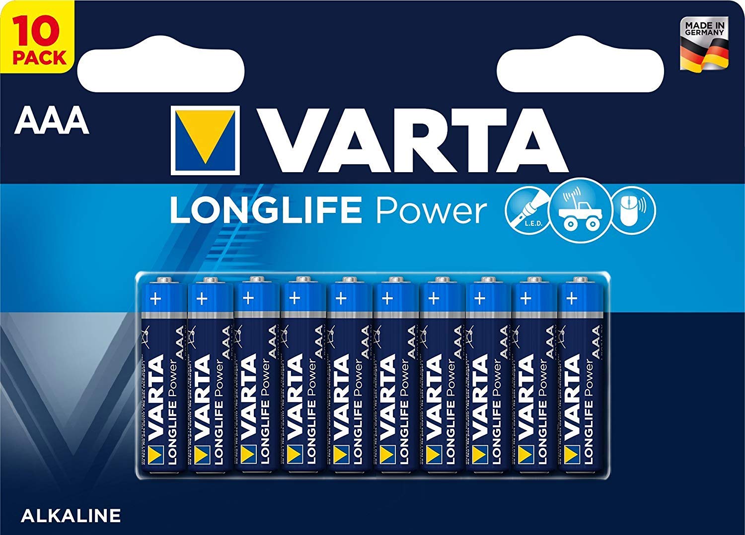 VARTA Longlife Power AAA Micro LR03 Alkaline Battery (10-pack), Made in Germany, ideal for toys torches - Image 2