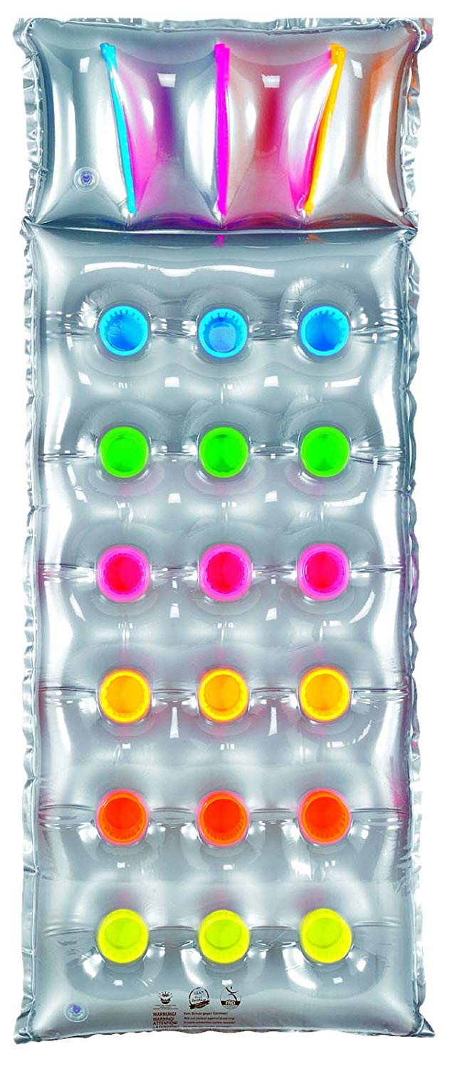 Fashy Pool & Beach Toys 8134 Airbed Silver-Multi, silber-bunt, 188x71 cm