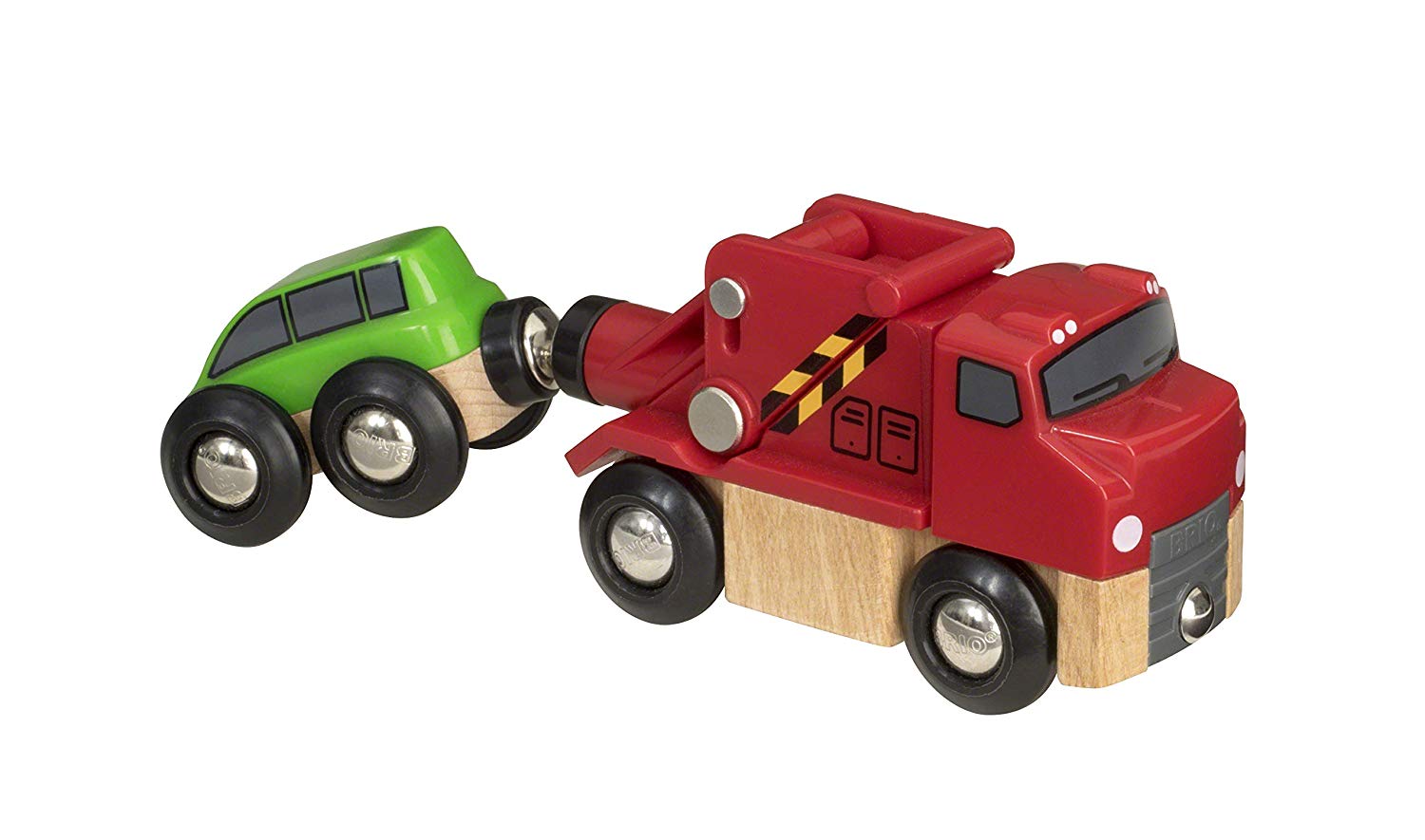 BRIO World Tow Truck for Kids Age 3 Years Up - Wooden Railway Train Expansions and Accessories, Red, 4.3 cm x 3.4 cm x 5 cm