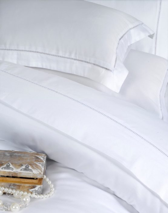 Emma Barclay Oxford Styled Duvet Cover 1000Tc Double Bed White, 100% Cotton - Image 2