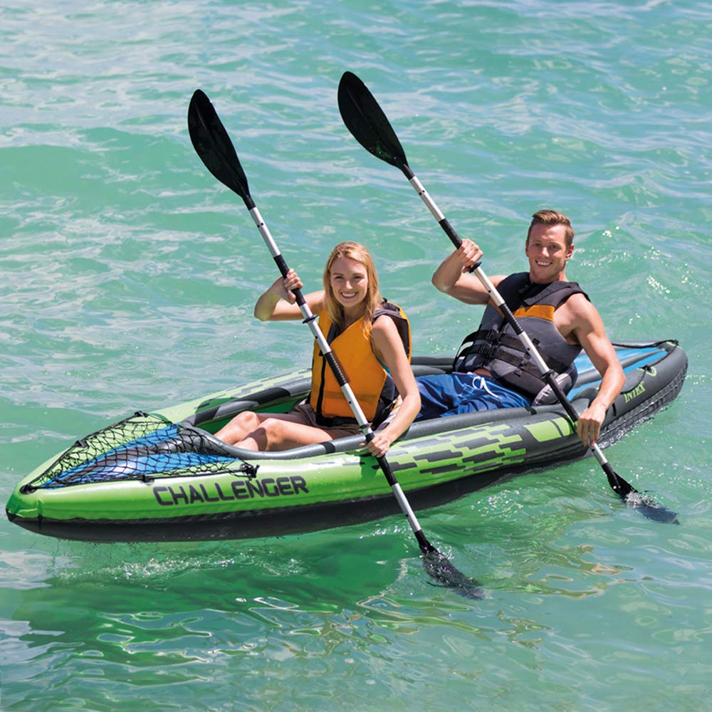 Intex Challenger K2 Kayak, Inflated size: 351cm x 76cm x 38cm (68306NP), 30" by 15" by 138", Green/Black - Image 3