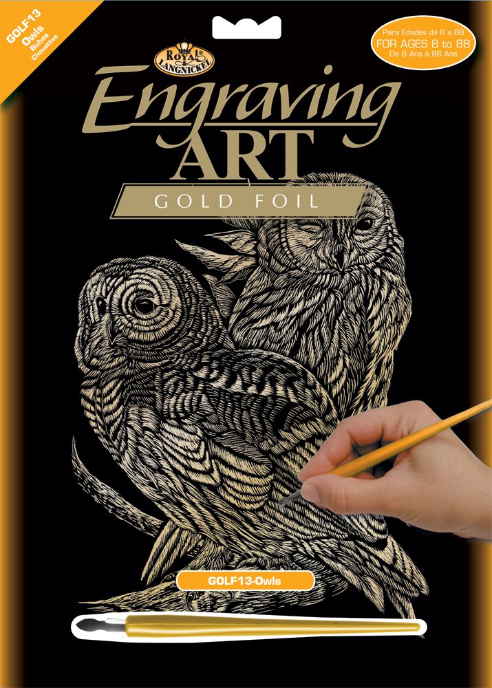 Royal & Langnickel Gold Engraving Art A4 Size Owls Designed Painting Set, Multicolour, OSFA - Image 3
