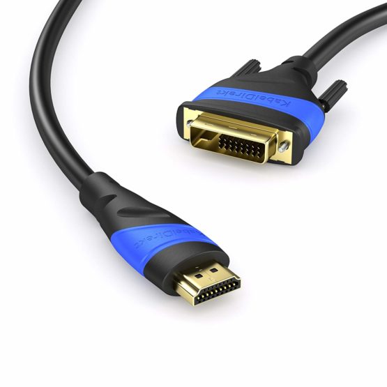KabelDirekt – HDMI-DVI adapter cable – 5m (bi-directional, DVI-D 24+1/High Speed HDMI cable, 1080p/Full HD, digital video cable, connect HDMI devices to DVI monitors or vice-versa, black) - Image 2