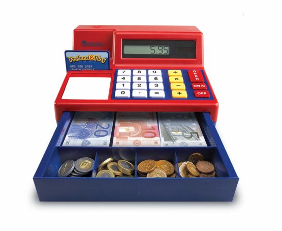 Learning Resources LSP2629-EUR Pretend Calculator Cash Register with Euro Play Money - Image 3