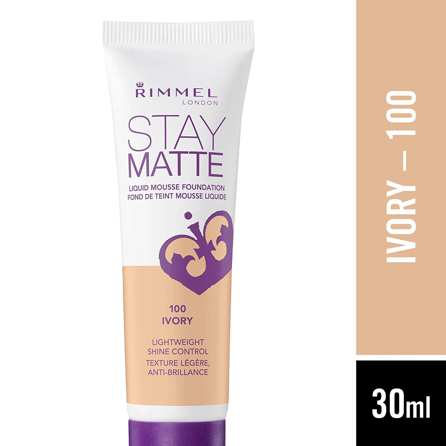 Rimmel London Stay Matte Foundation 100 Ivory, 30 ml - Image 3