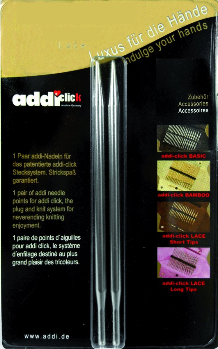 addi Click Lace Long Interchangeable Knitting Needle Tips 3.75mm, Zilver, 3.75mm / US #05