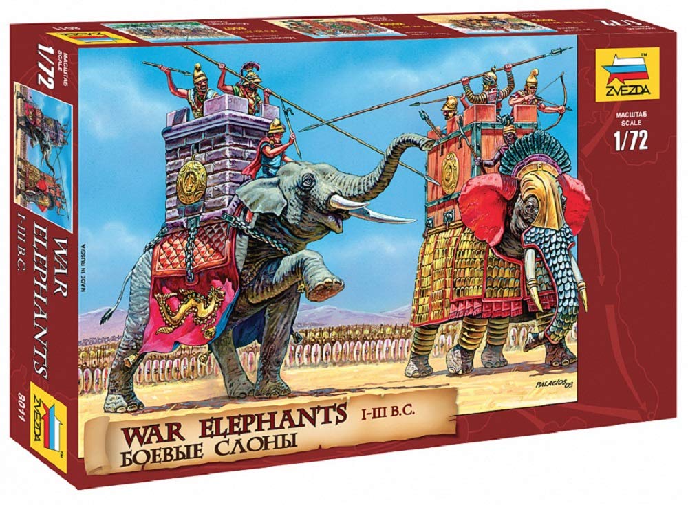 Zvezda 500788011-1:72 War Elephants, Multicoloured, Miniatur
