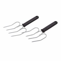 KitchenCraft KCLIFTERS Meat and Poultry Lifting Forks, 22 x 9 cm, Set of 2, Black/Silver