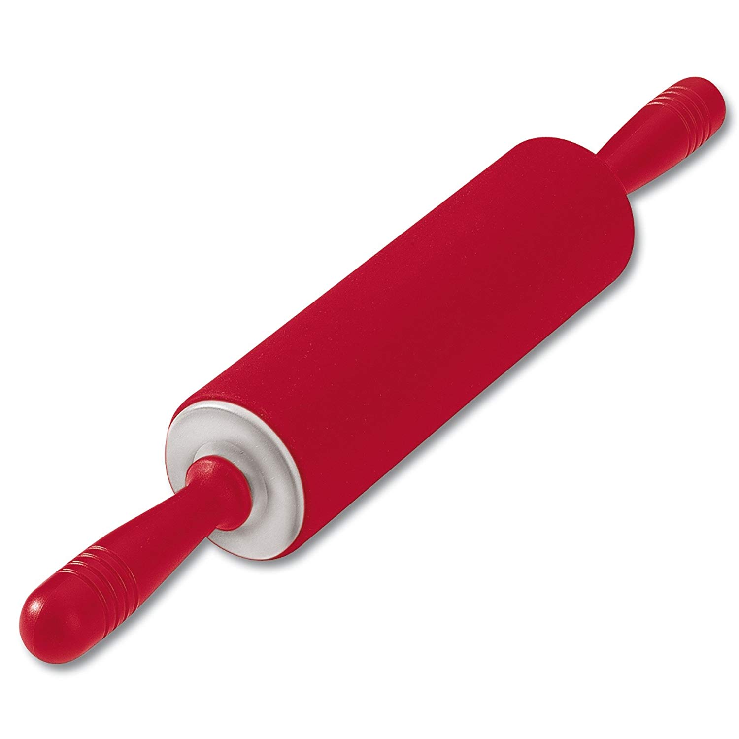 KAISER KAISERflex Red Rolling Pin 25 cm 100% Food-Safe Silicone with Metal Core Dishwasher-Safe High Form Stability and Flexibility