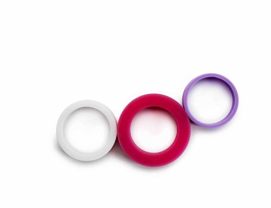 IBILI Levelling Rings Set 3/5/10 mm of Silicone, White/Red/Purple, 20 x 8 x 3 cm