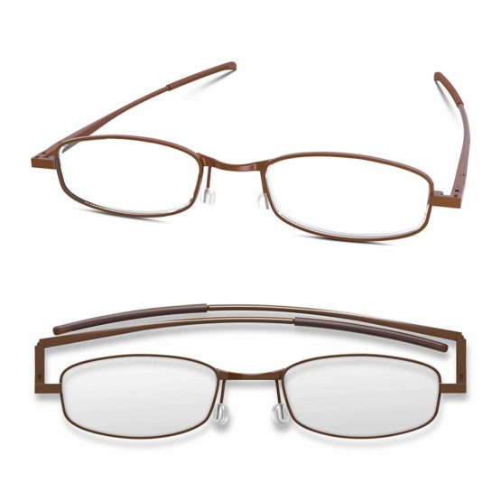IF Compact Lenses Readers Slim Flat-Folding Unisex Reading Glasses - Espresso,"+1.5""" - Image 2