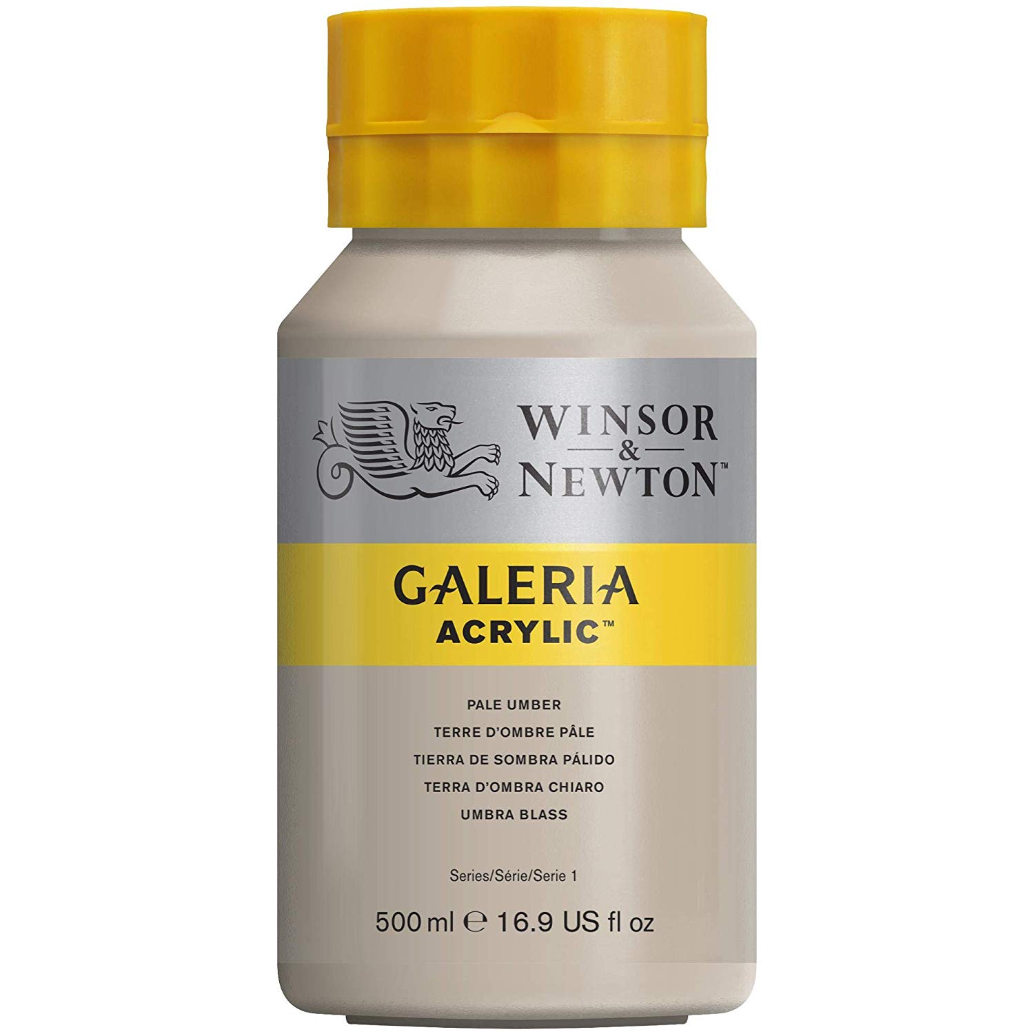 Winsor & Newton Series 1 500ml Bottle Galeria Acrylic Colour with Nozzle Cap - Pale Umber,WN2150438, 500 ml (Pack of 1)