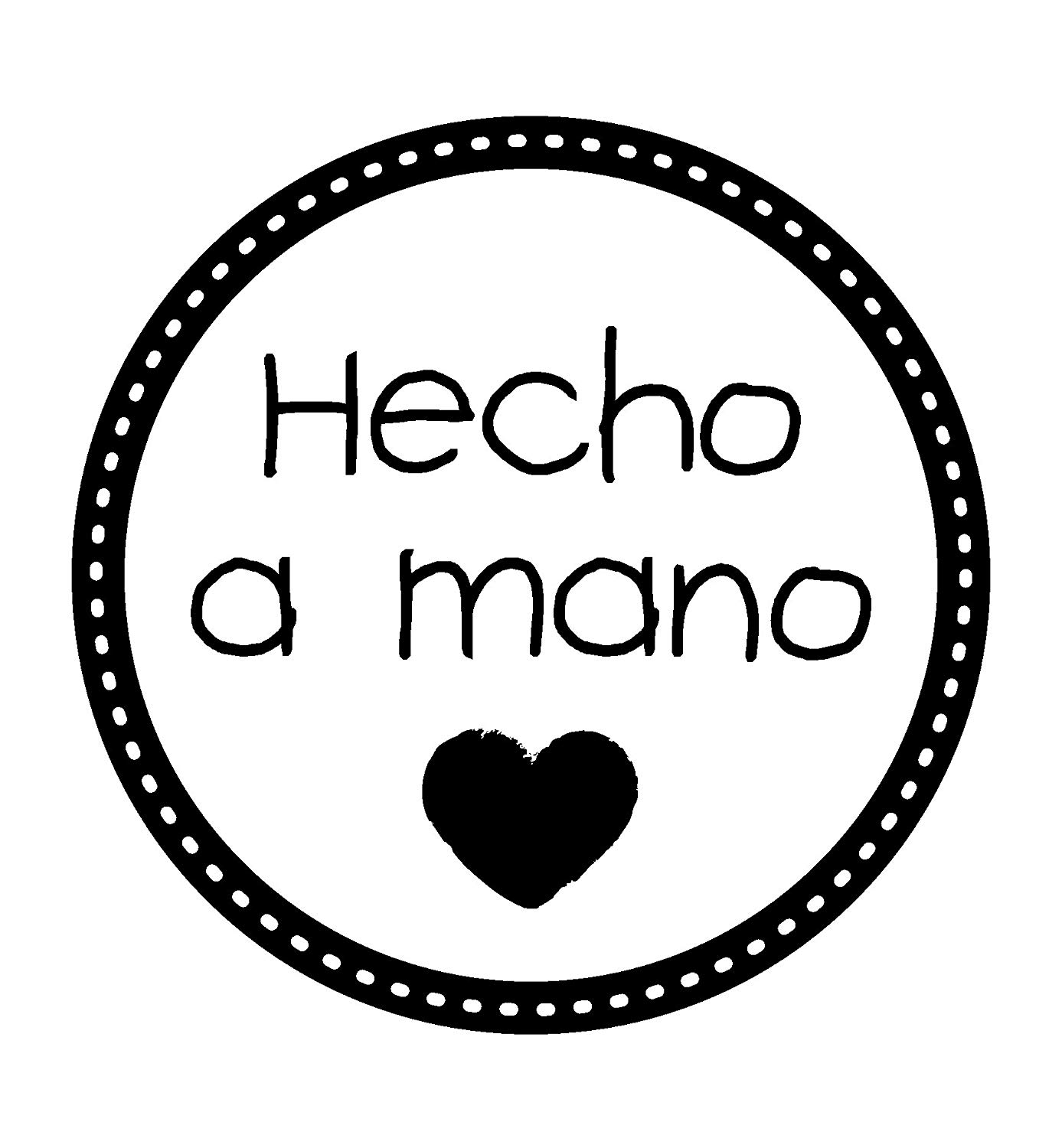 Artemio Seal with Text Hecho Mano Wooden Stamp, Beige