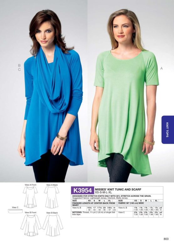 KWIK - SEW PATTERNS K3954 All Sizes Misses' Tunic, Pack of 1, White - Image 3