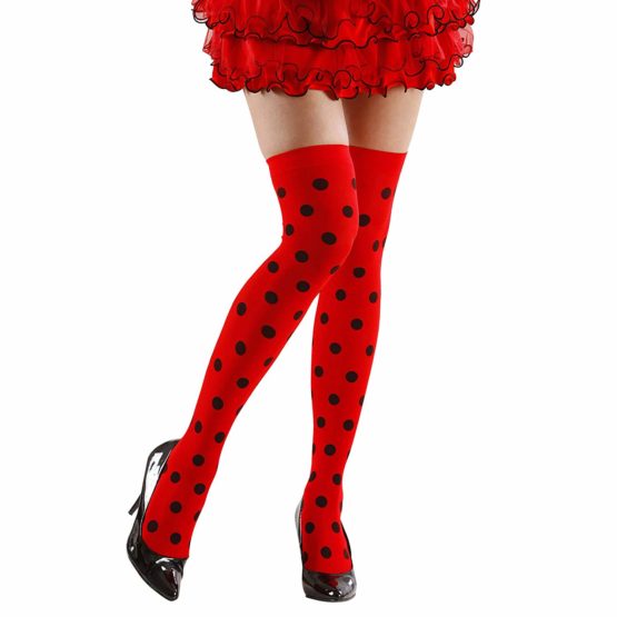 Ladies Ladybug Over Knee Socks 70 Den Accessory for Animal Jungle Farm Fancy Dress