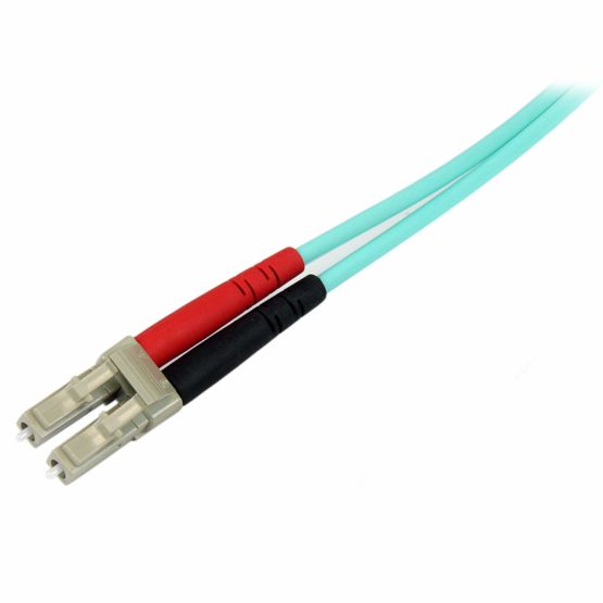 StarTech 3m Fiber Optic Cable - 10 Gb Aqua - Multimode Duplex 50/125 - LSZH - LC/LC - OM3 - LC to LC Fiber Patch Cable (A50FBLCLC3) - Image 2
