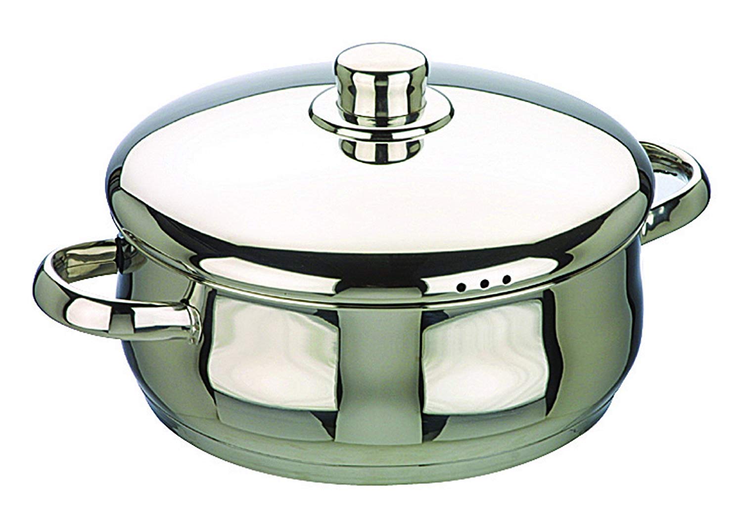 IBILI Oslo Stock Pot with Lid, 20 cm, Stainless Steel, Suitable for Induction Hobs, Silver