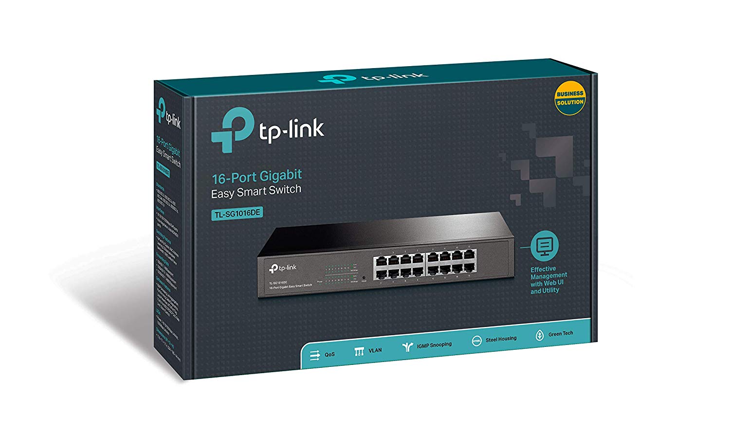 TP-Link 16-Port Desktop Gigabit Easy-Smart Ethernet Switch, Steel Case, 13-inch Rack-Mount(TL-SG1016DE) - Image 3