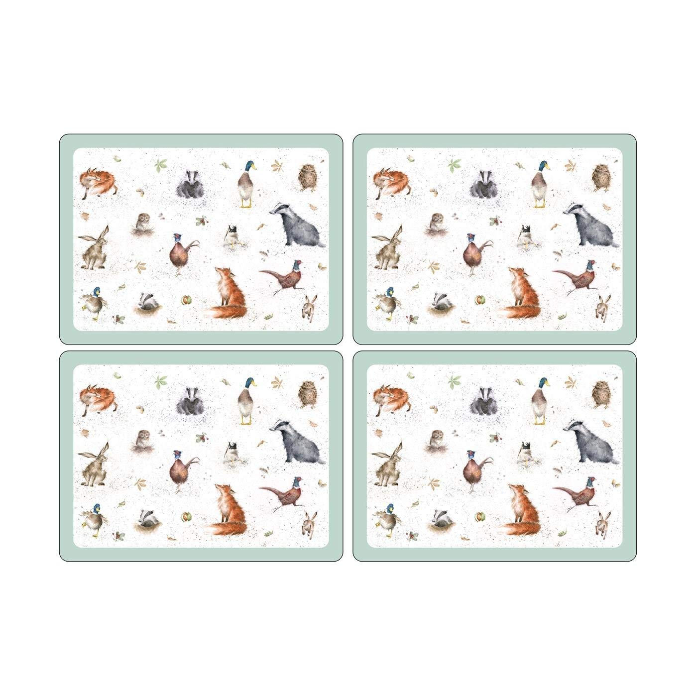 Wrendale Designs Set of 4 Large placemats, Multi Coloured