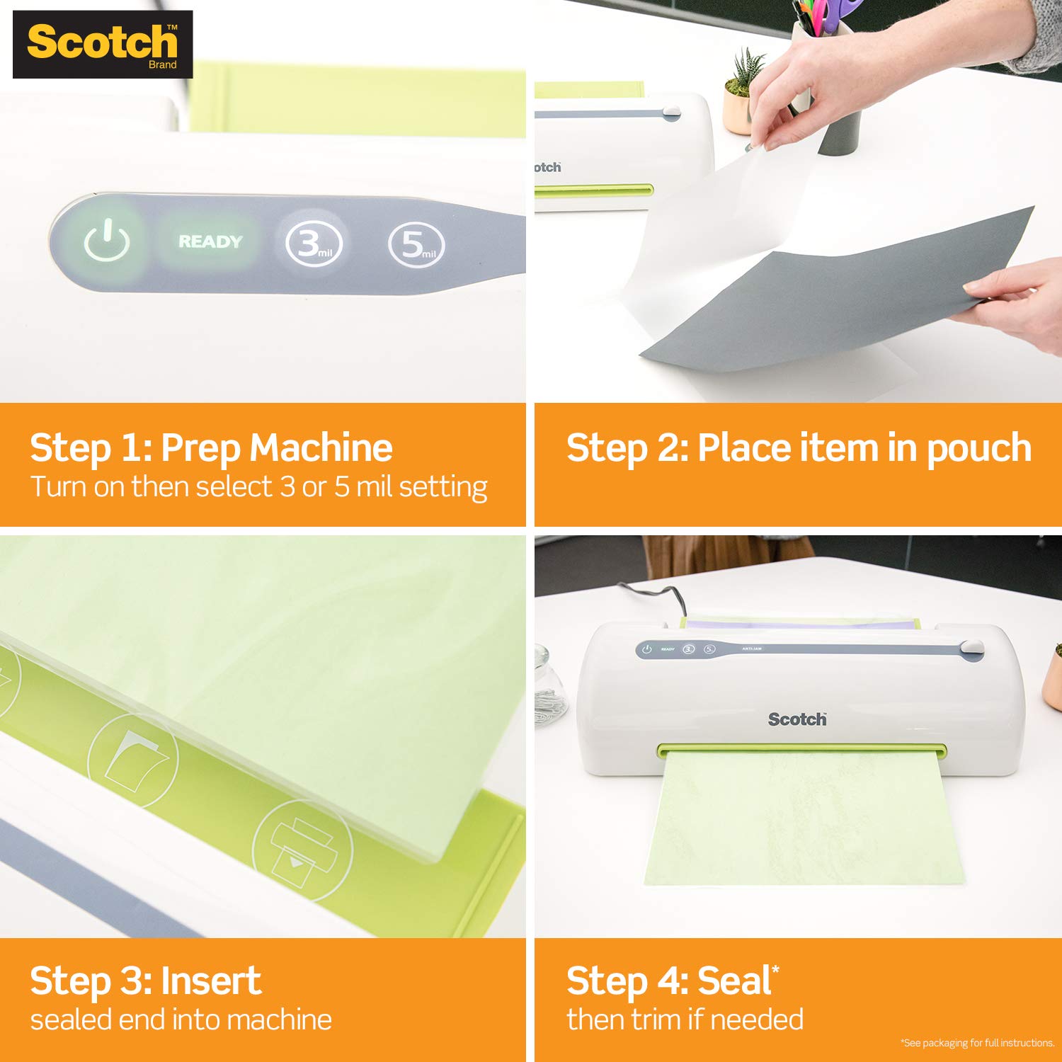 Scotch Letter size thermal laminating pouches, 3 mil, 11 1/2 x 9, 20/pack, Transparent, 20-Pack - Image 3