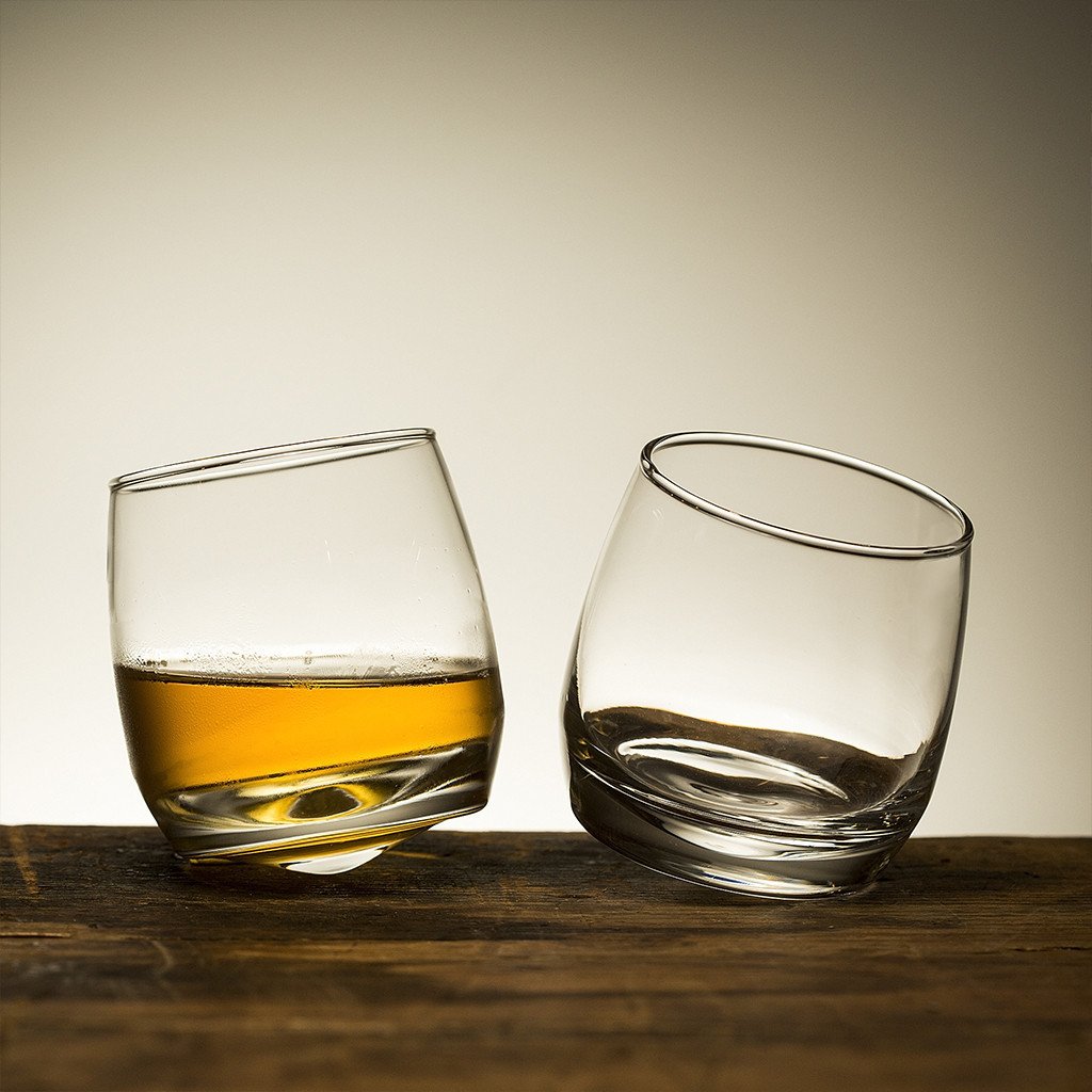  Sagaform Rocking Whiskey Tumbler Glasses, 6 3/4-Ounces