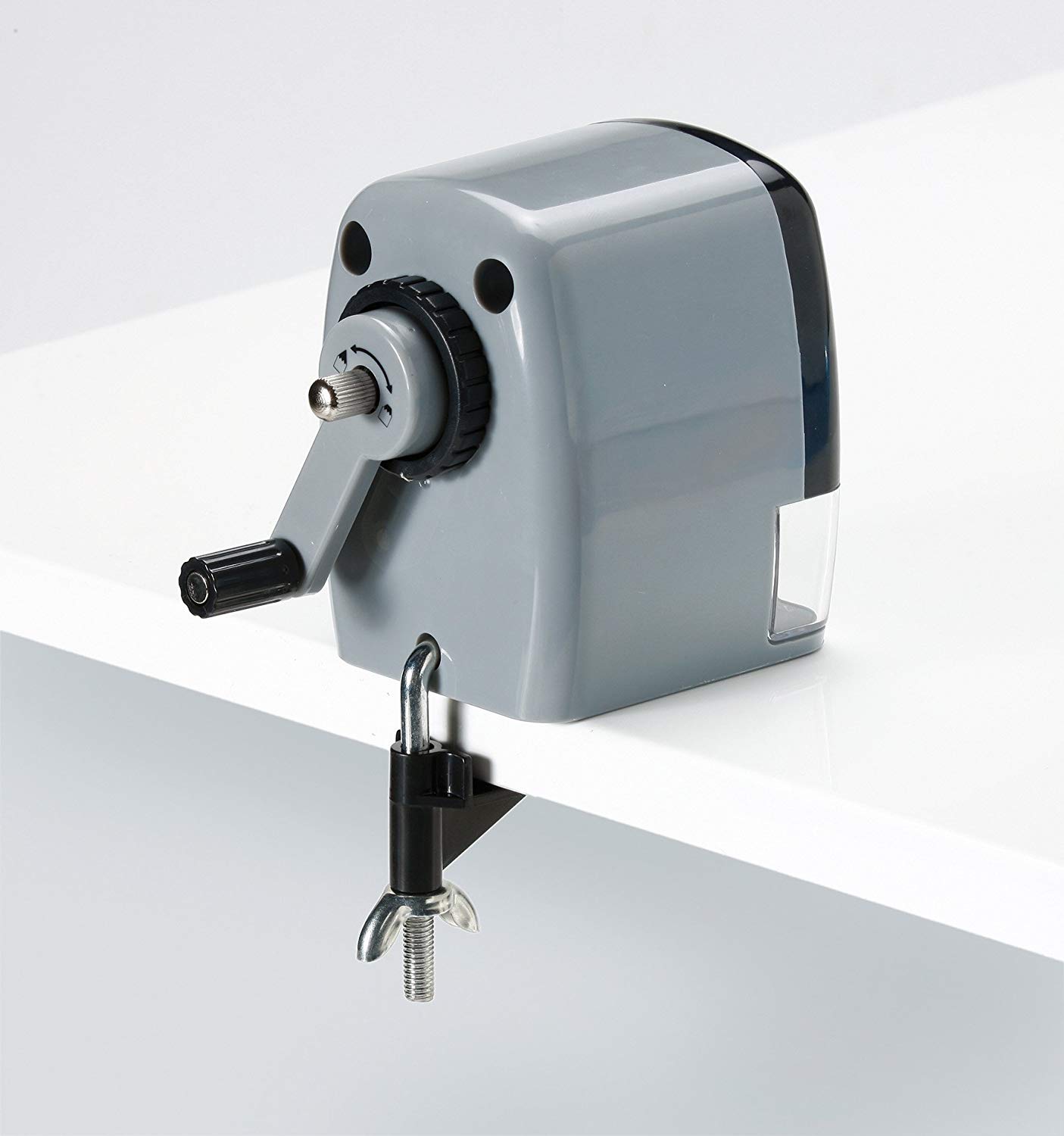 Dahle 133 Manual Standard and Oversized Pencil Sharpener - Adjustable Point, Shavings Cup, Mounting Clamp - Image 3