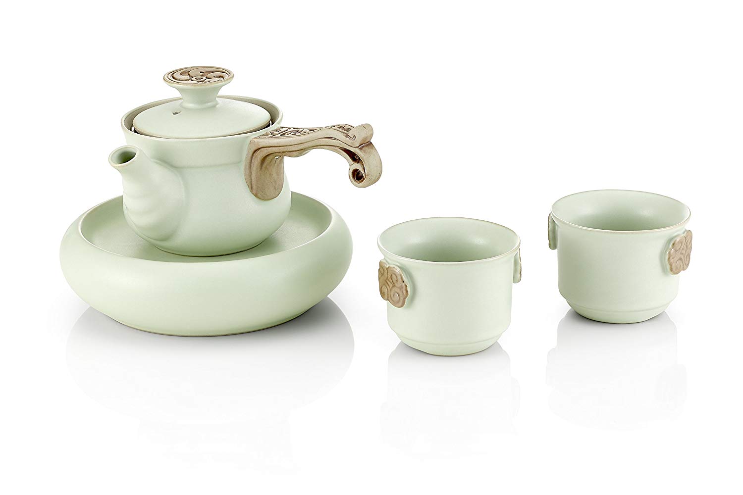 TEA SOUL "Ru Ware Teapot Set, Porcelain, Green, 33.5x19.2x10.2 cm