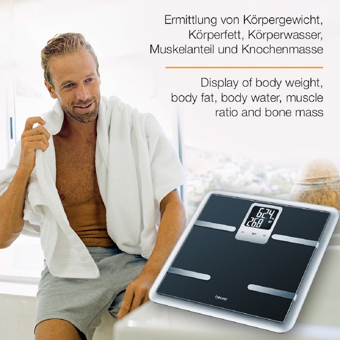 Beurer BG40BLK Diagnostic Bathroom Scales, 2.3 cm x 33 cm, Black - Image 2