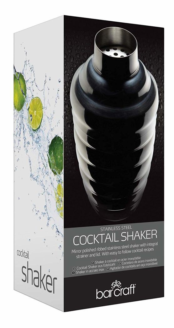 BarCraft Art Deco Cocktail Shaker with Recipes in Gift Box - Image 2
