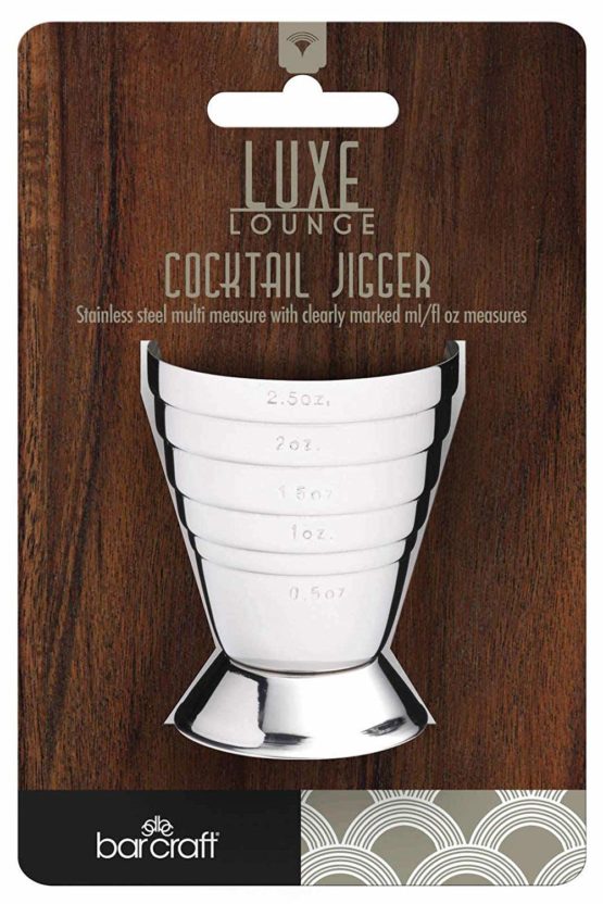BarCraft All-in-1 Cocktail Jigger with 6 Spirit Measure Markings, Stainless Steel - Image 4